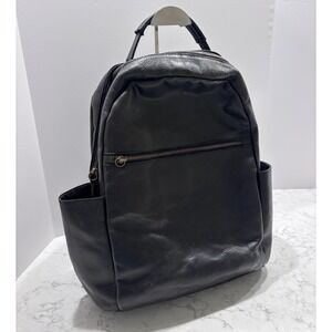 ABLE Black Leather Backpack Handmade in Mexico Zip Closure Travel Bag Women